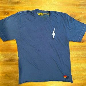 Aviator Nation Bolt Boyfriend Tee Women’s size Small Blue
